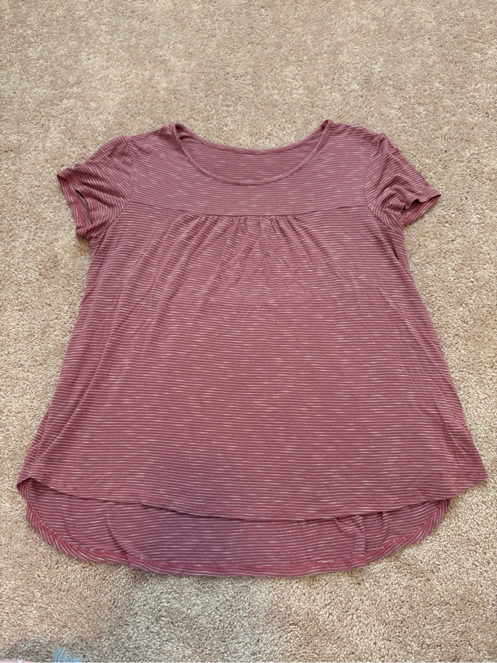 Women’s Short Sleeve Scoop Neck Top - Mauve Pink